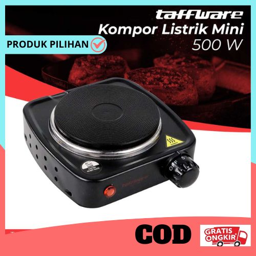 [PRODUK ORIGINAL 100%] Taffware Kompor Listrik Mini Hot Plate Cooking 500 W/Kompor Listrik Low Watt/Kompor Listrik Portable/Kompor Listrik Api Biru/Kompor Listrik 1 Tungku/Kompor Listrik Mini/Kompor Listrik Maspion/Kompor Listrik Api