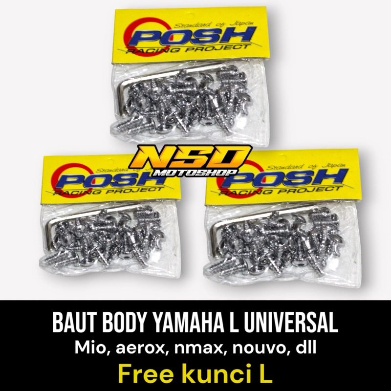 Baut Body Yamaha L Chrome Merk Posh Baut Body Yamaha Chrome Posh Free Kunci L