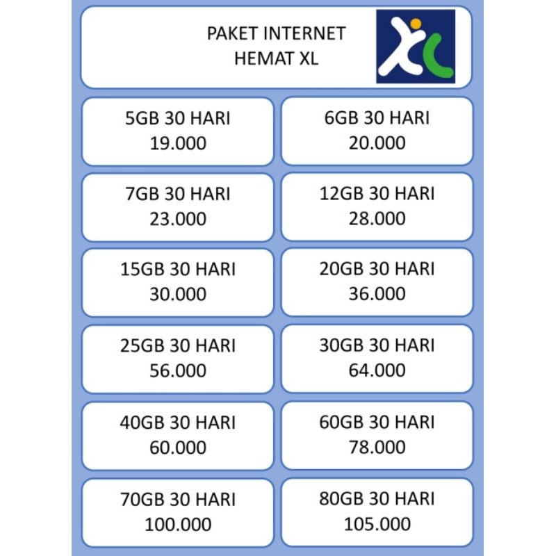 Promo Kuota Hemat Bulanan XL