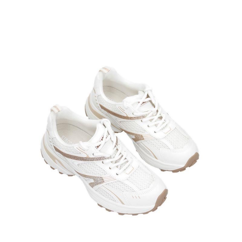 NEW TerMurah SALE ORIGINAL Staccato EVD01-018 Women's Sneakers - Beige Cream Nude Gold Silver Emas M