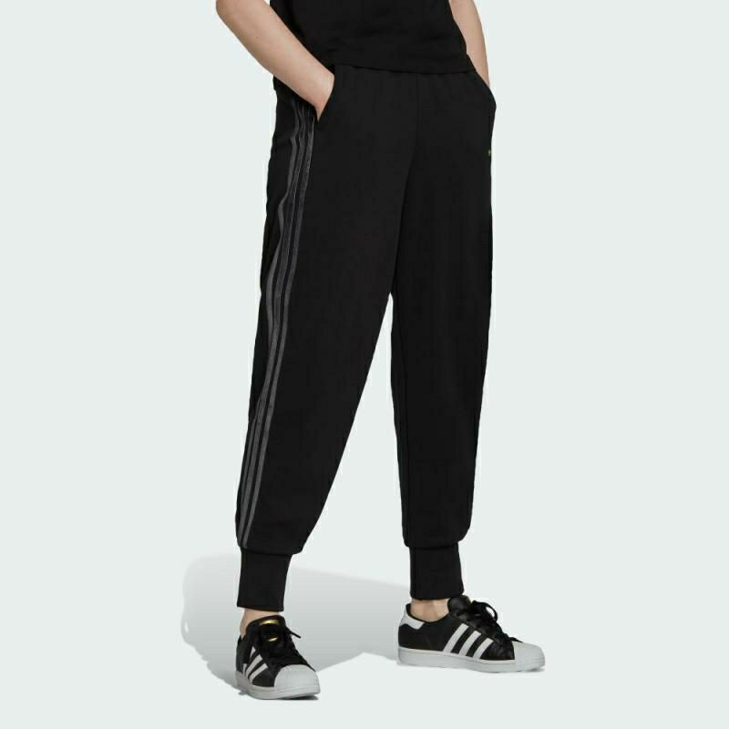 ADIDAS CUFFED PANTS WITH VELVET STRIPES AND TREFOIL RIVET H18036