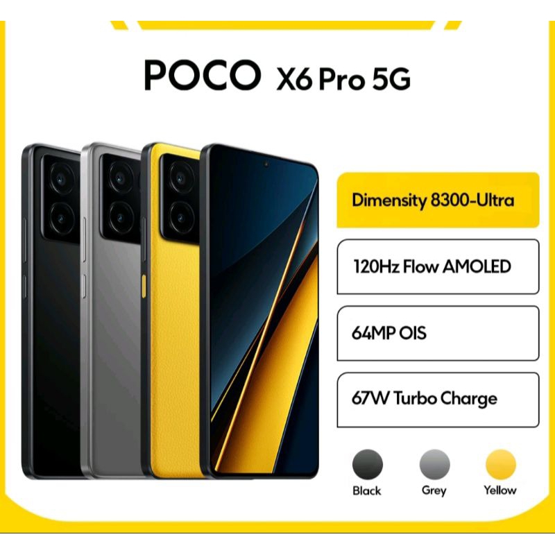 Pocophone X6 Pro 5G NFC RAM 12/256GB - 8/256GB Garansi Resmi