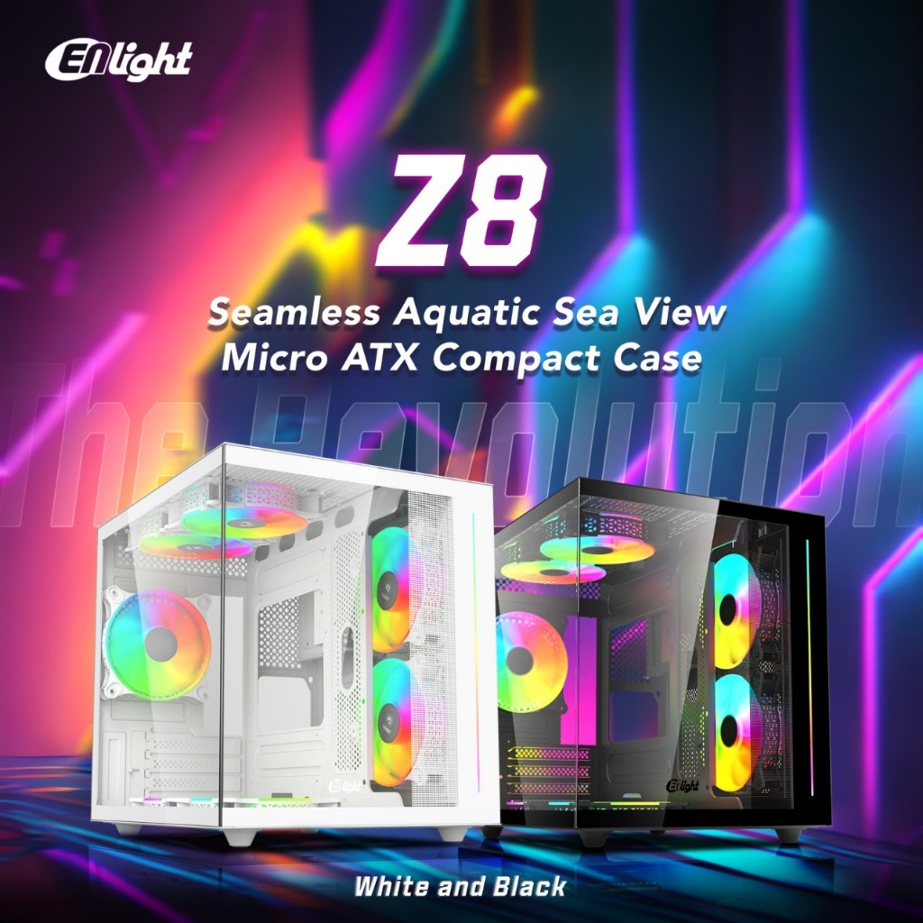 ENLIGHT CASE Z8 ( mATX, Case only, SeaView Dual Tempered)