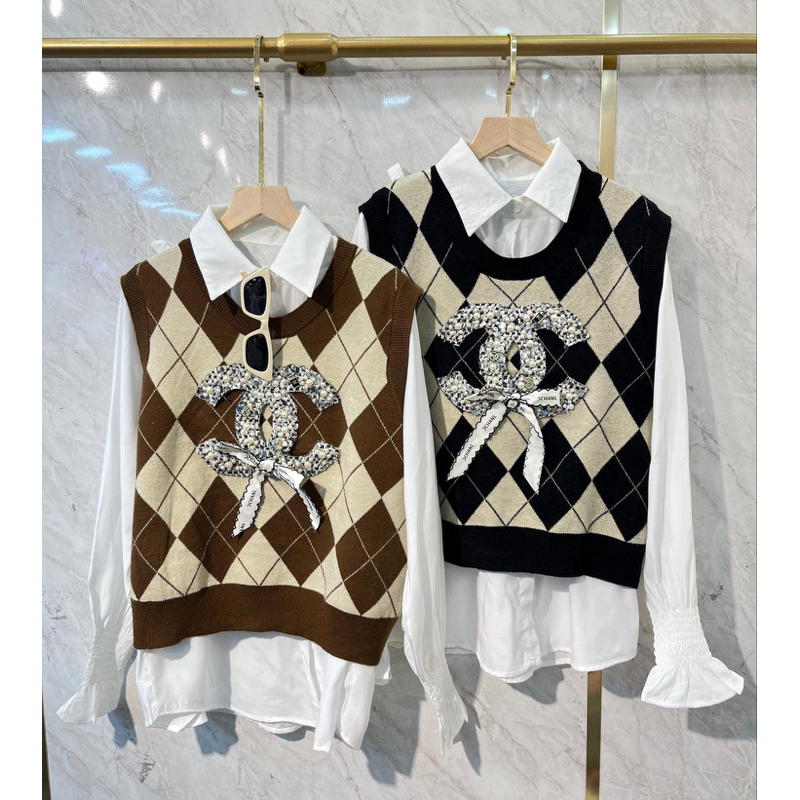 ELORA KEMEJA SET INNER + VEST WANITA IMPORT