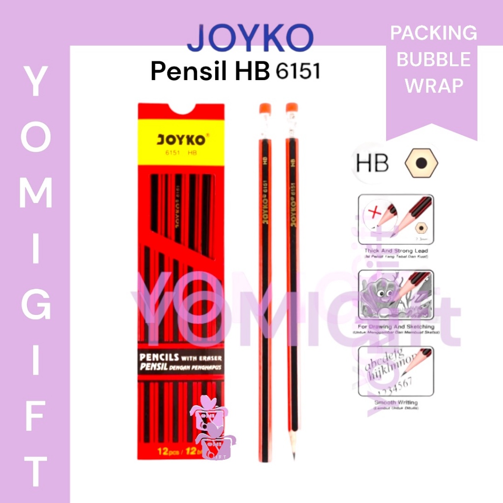 

PENSIL JOYKO HB 6151 / PENSIL SELUSIN MURAH/ pensil joyko murah