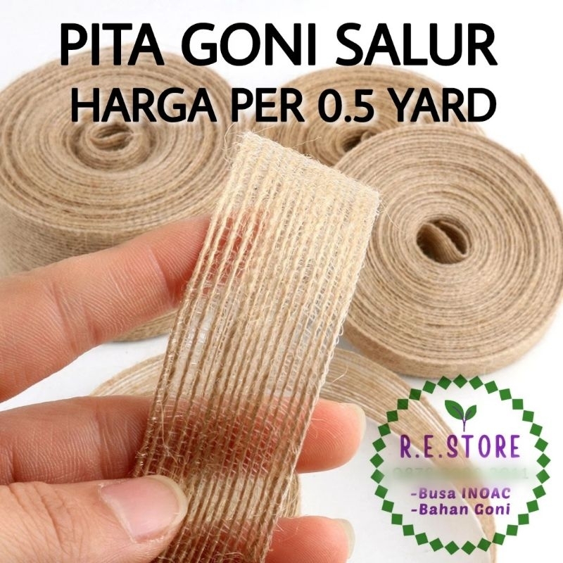 

PER 0.5 YARD- Pita Goni Salur Lebar 0.6 cm -1 cm -1.5 cm - 2 cm -2.5 cm- 3 cm - 3.8 cm Pita Rami Tali Goni Tali Rami Rustic Natural Burlap Jute Ribbon