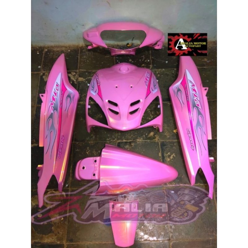 body fullset halus mio sporty custom lembayung warna pink body bodi set halus mio custom pink