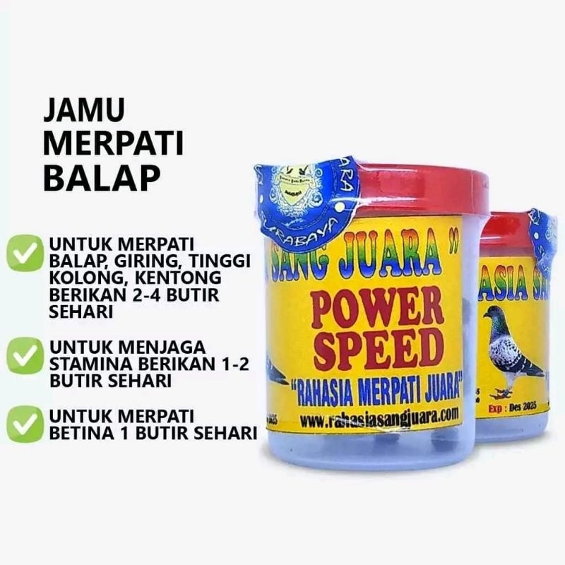 JAMU Burung Merpati BALAP Power Speed Isi 50 Butir