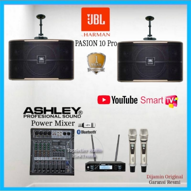 Paket Set Speaker JBL PASION 10 Original Karaoke Live Musik ,Cafe,Kantor Meeting Dll