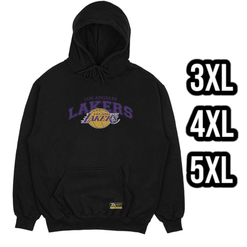 JENAY Hoodie Jumper LAKERS Oversize Jumbo XXXL XXXXL XXXXXL Pria Wanita Hitam