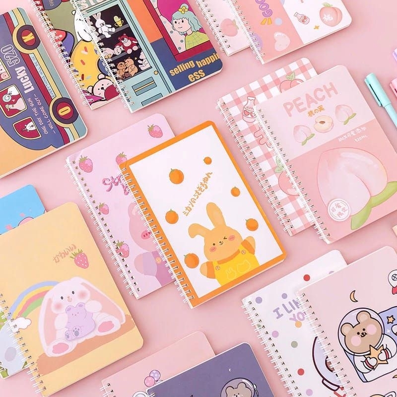 

Notebook A5 Buku tulis A5 Notebook Ring A5 Buku Diary Aesthetic Buku Catatan Buku Tulis isi 60 lembar