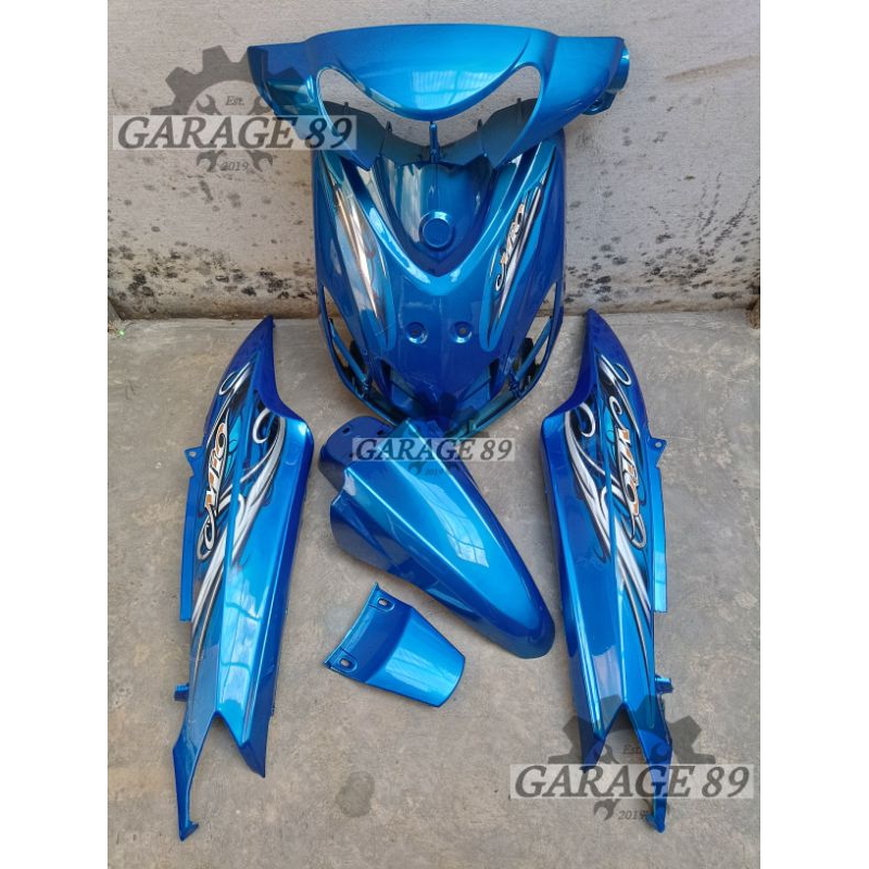 Cover ful body fulset body halus Yamaha Mio smile senyum Mio new biru muda plus striping