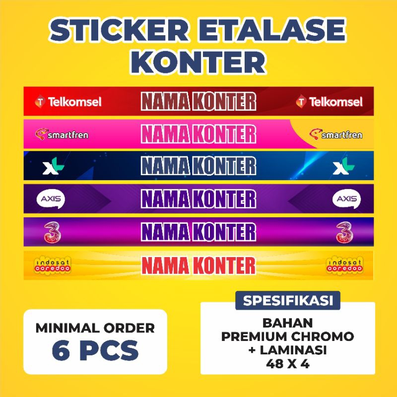 

STIKER ETALASE STIKER KONTER STIKER PROVIDER HIASAN