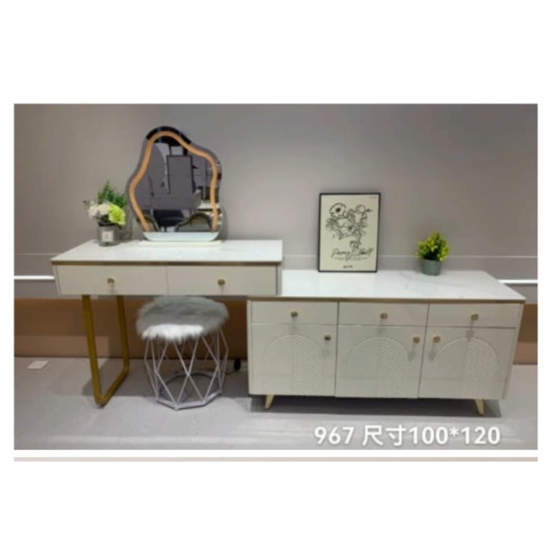 Meja Rias 967 Import Vanity Dressing Table Minimalis Putih