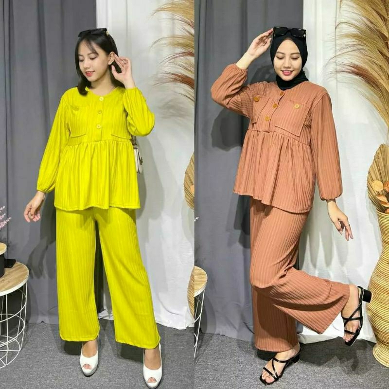 One Set Ayunda Knit Hornet / One Set Knit Hornet /Setelan Knit Hornet