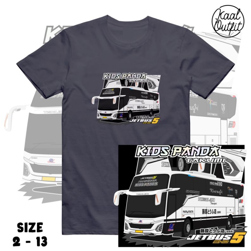 Kaos Anak Bus Tunggal Jaya Kids Panda Takumi Jetbus 5 warna