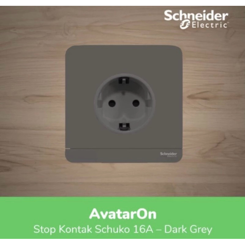 Stop Kontak AvatarOn Schneider Dark Grey Schuko