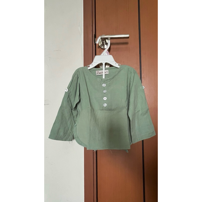 preloved koko anak/koko sage/koko anak sage/raya top/koko hijau/baju lebaran/koko panjang