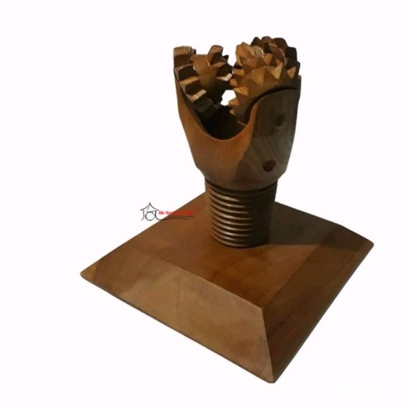Hiasan Meja Mata Bor Sumur Minyak Tricone Bit, Miniatur Kayu, Souvenir Kayu