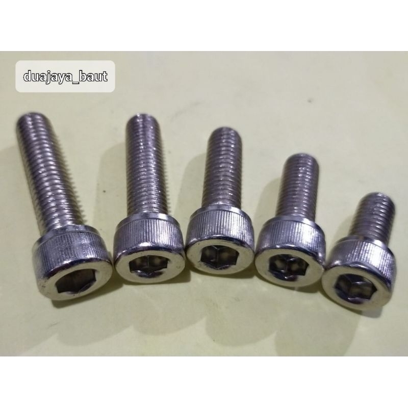 BAUT L Stainless M10 drat 14 halus kunci L8 (L 10X20, L 10X25, L 10X30, L 10X35, L 10X40)