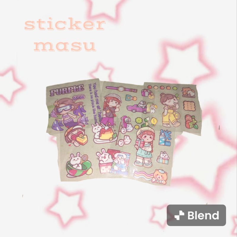 

cod❤ , STICKER MASU VIRAL MIX WARNA RANDOM VARIAN, 5PCS