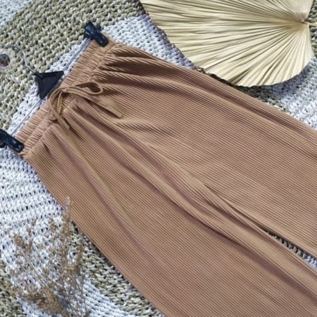 Murah KD 21 CELANA KULOT PLISKET TALI TERBARU  CELANA KULOT PLISKET TALI LIDI  CELANA KULOT PLISKET 