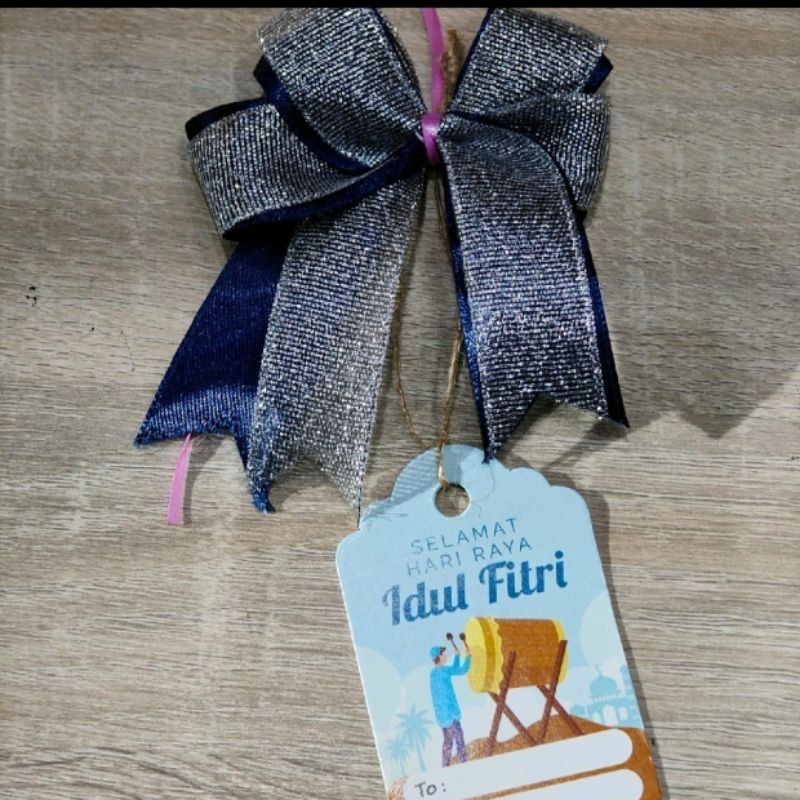 

Pita kado + hangtag Idul Fitri untuk Hampers lebaran