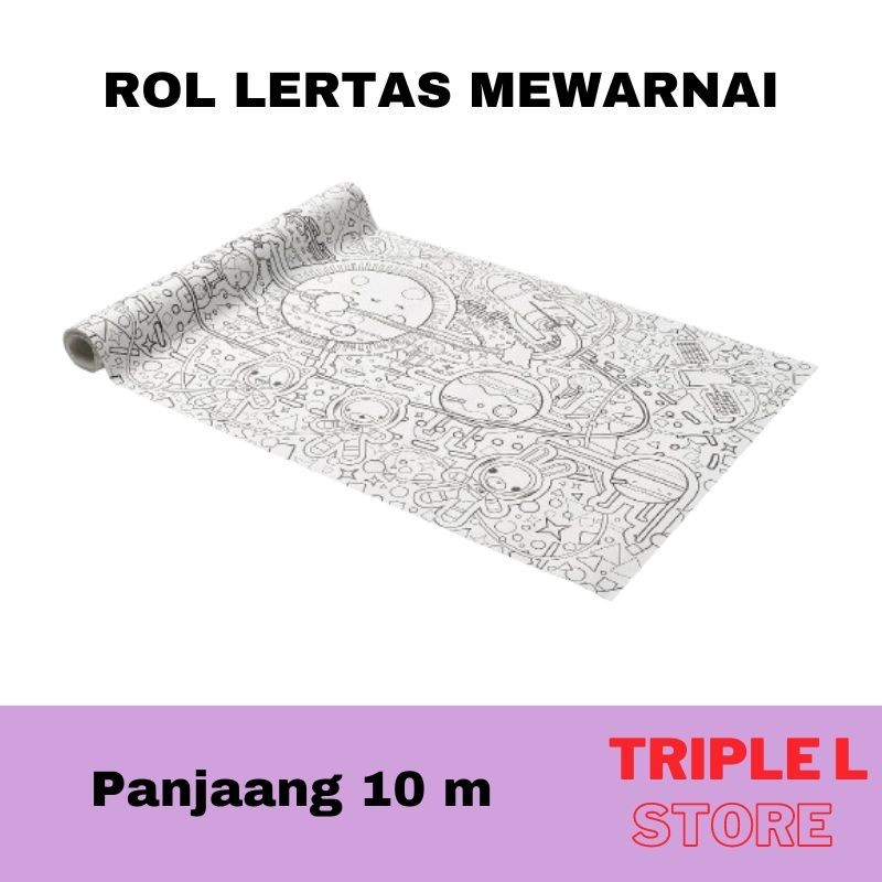 

Rol Kertas Mewarnai Kertas Gambar Anak Coloring Paper 10 Meter