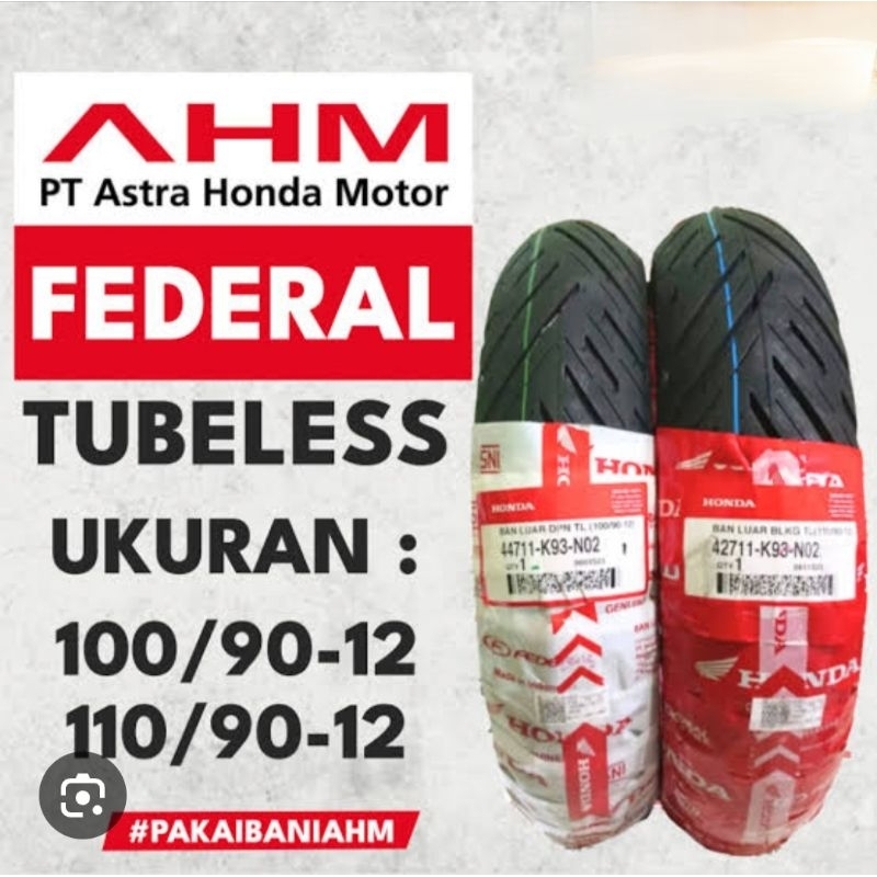 Ban Luar Federal Honda 100/90-12 K93 Tubeless