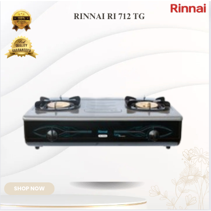 RINNAI KOMPOR GAS 2 TUNGKU RI 712 TG TERMURAH ORI/RI712TG/RI 712TG/RI712 TG/RI-712TG/RI-712  TG