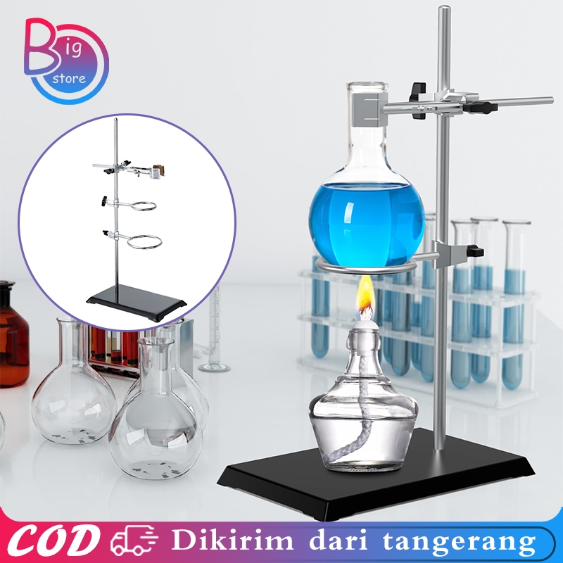 1set Statif Dan Klem Universal Tiang Statif Batang Statif Ring Klem Statif