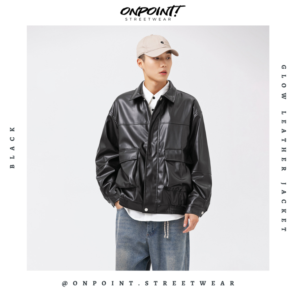 ‼️SALE‼️ Glow Leather Jakcet - jaket kulit pria original jaket pria dewasa original jumbo gaya korea