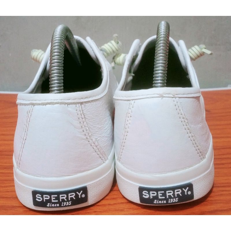 Sepatu kulit pria wanita SPERRY Full white Original