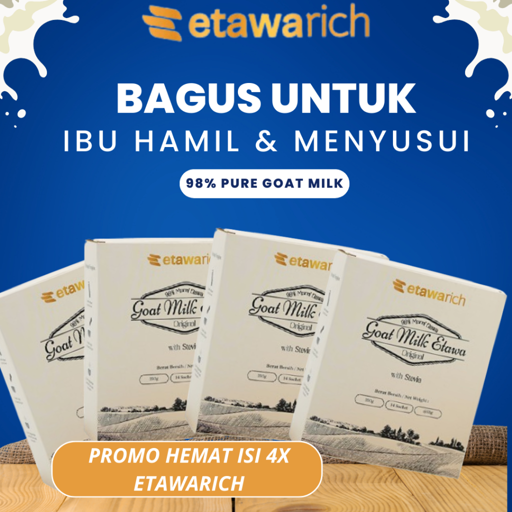 

Etawarich Susu Kambing Asli Murni Nutrisi Untuk Ibu Hamil dan Menyusui Isi 4Box