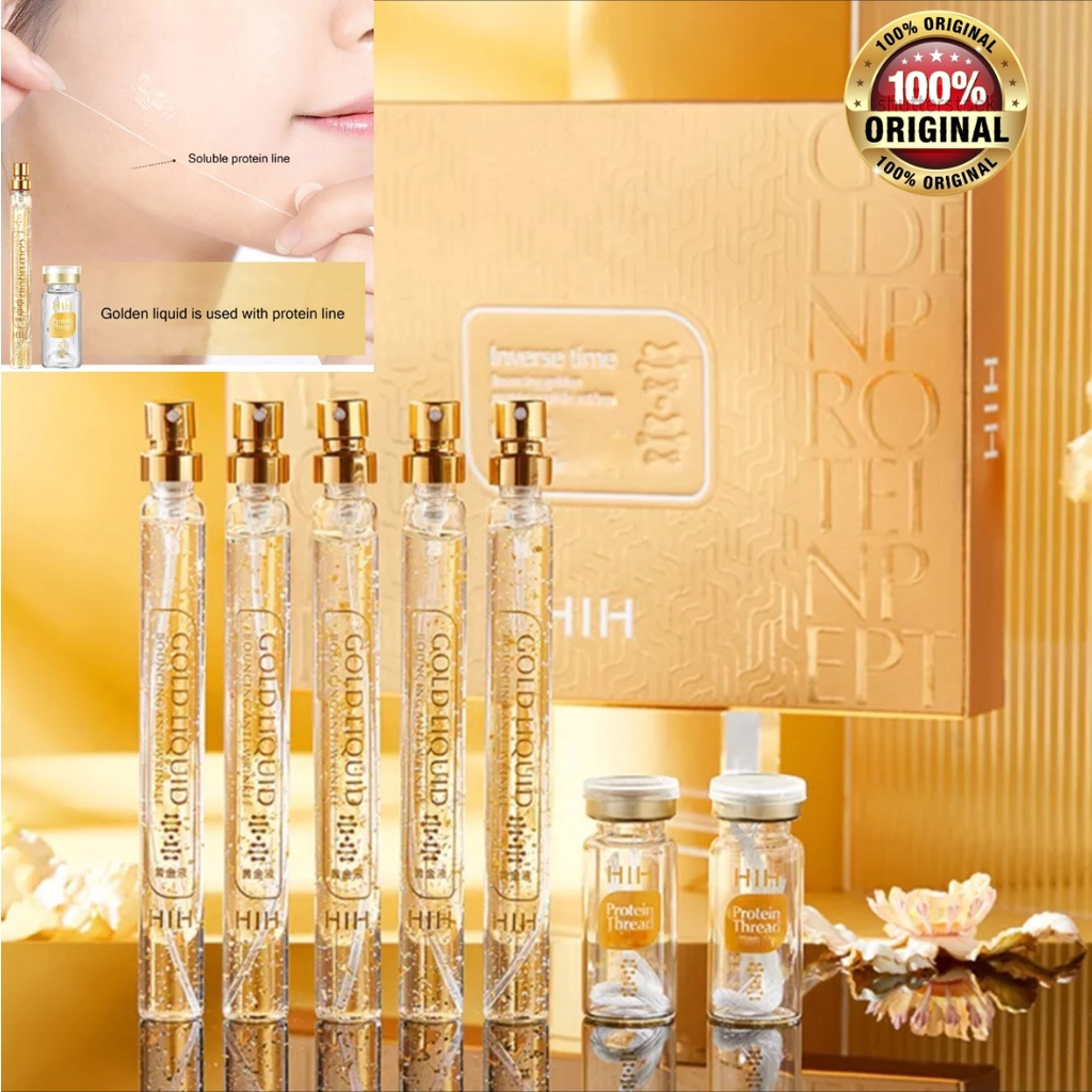 ORIGINAL SERUM HIH Collagen gold Thread Set Pengangkat Benang Protein Korea, Tanam Benang Wajah/Esen