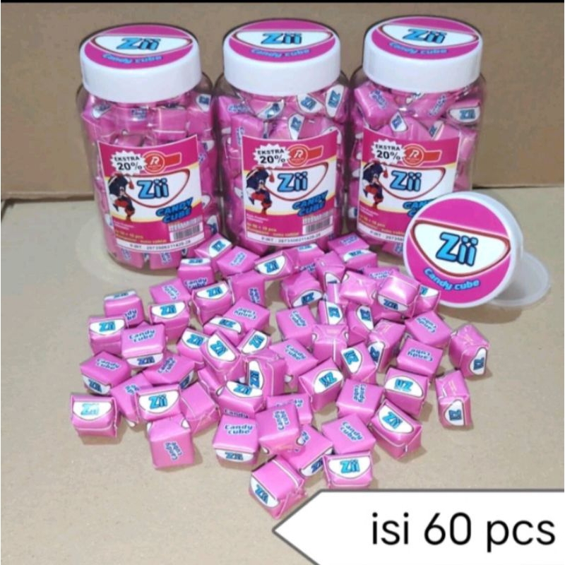 

Permen Viral Candy cube Ziii Isi 60 pcs per toples Permen Virall