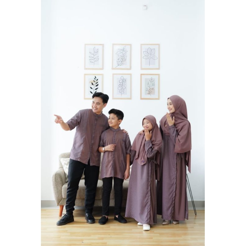 Sarimbit Hanif Hanifah Ungu Series seragam keluarga idul Fitri