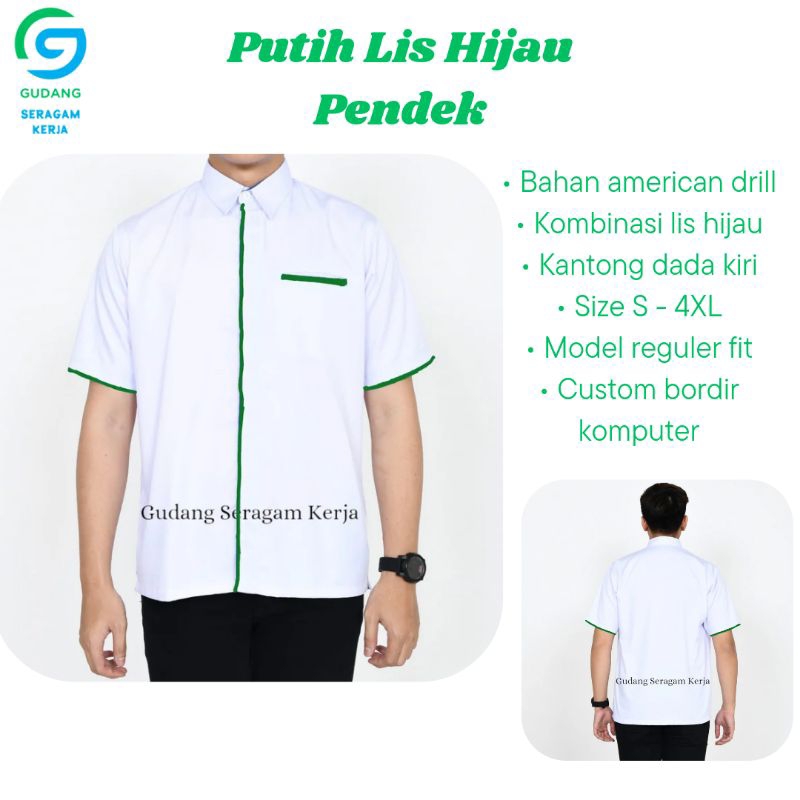 Seragam kerja PNS/Kemeja putih/Baju seragam kerja/Atasan pria lengan pendek/Kemeja lengan pendek/Ser
