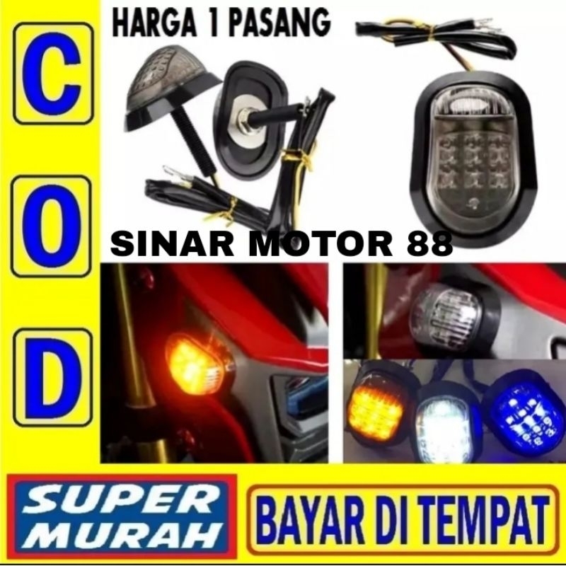 promo Lampu Sen Tempel Bulat Cembung Sein tempel Kodok (1 set 2 pcs)