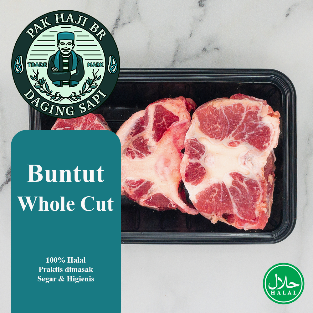 

(PREMIUM) BUNTUT SAPI LOKAL RENDAH LEMAK HALAL CAMPUR UK 2-15 CM