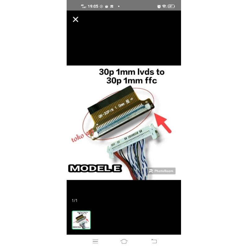 converter adapter modifan sambungan 30pin lvds hd ke 30pin PFC ffc