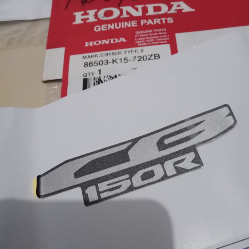 stiker logo tulisan cb150r mark cb 150r type 2 cb 150r k15p original honda