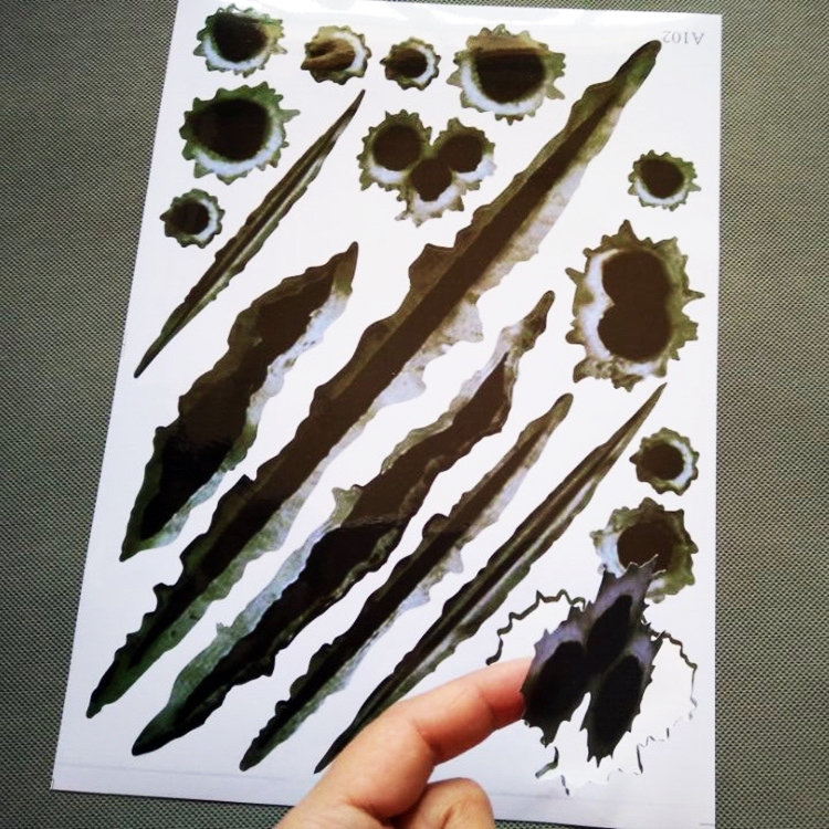 BIG SALE Stiker Mobil Motor Lubang Peluru 3D Bekas Tembakan Sticker Baret Lecet Aksesoris Eksterior