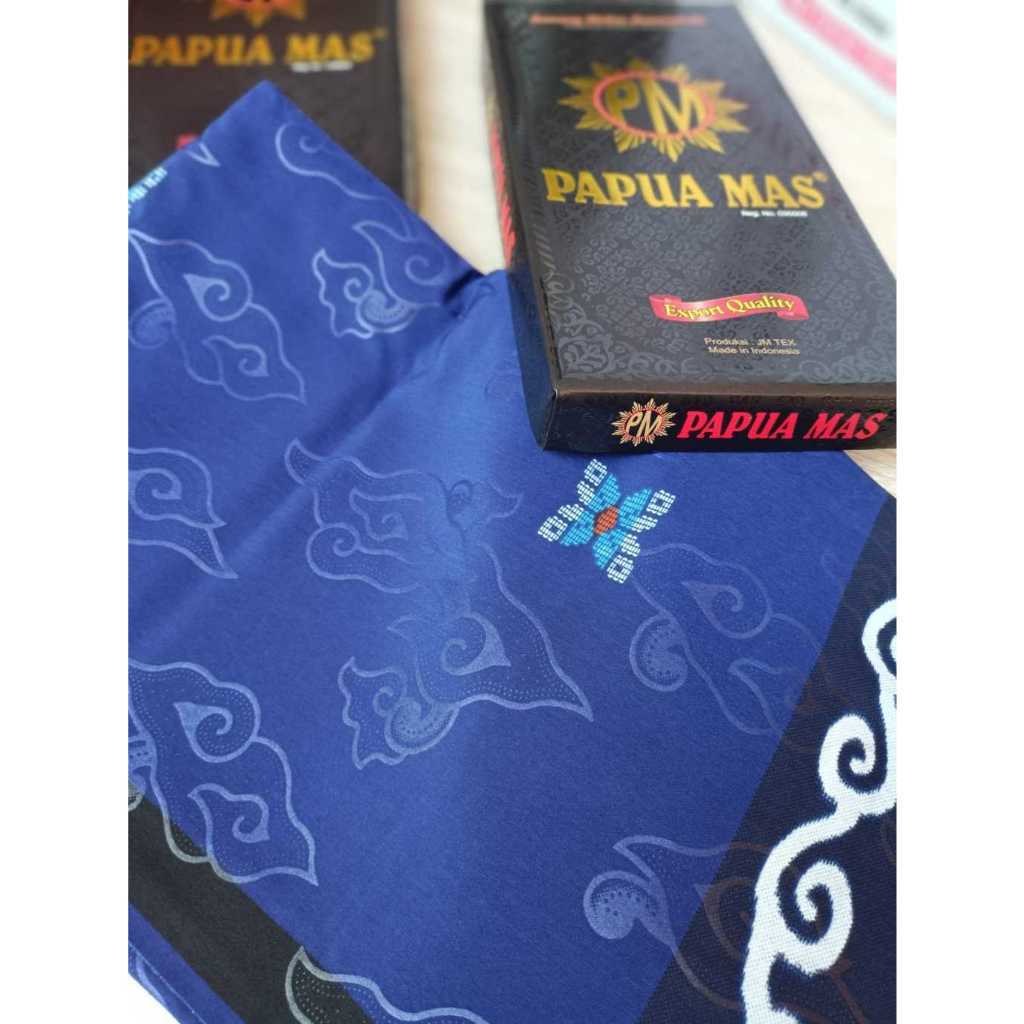 SARUNG PAPUA MAS SAMARINDA SPESIAL MOTIF HITAM KEMBANG KUALITAS PREMIUM DEWASA