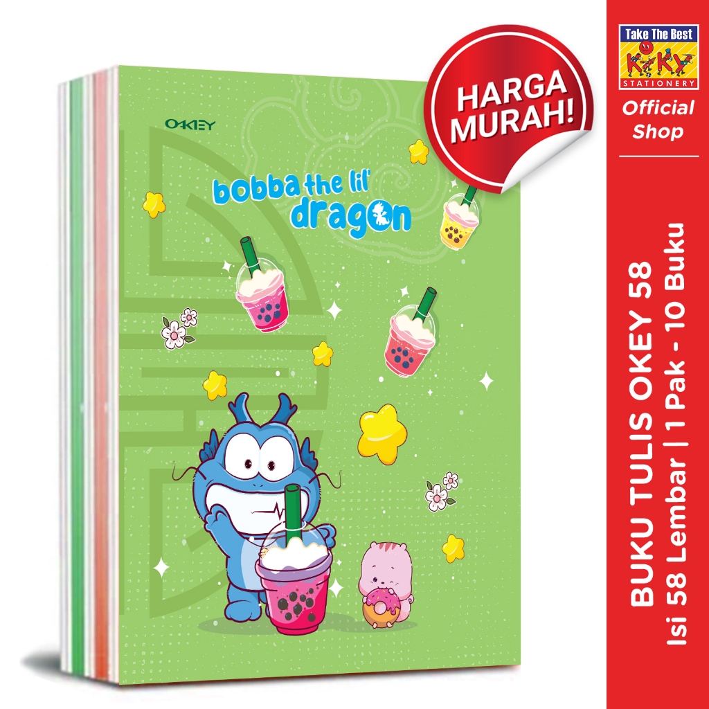 

BUKU MURAH STOK TERBATAS!!! OKEY Buku Tulis 58 Lembar - 10 Buku / Motif Random