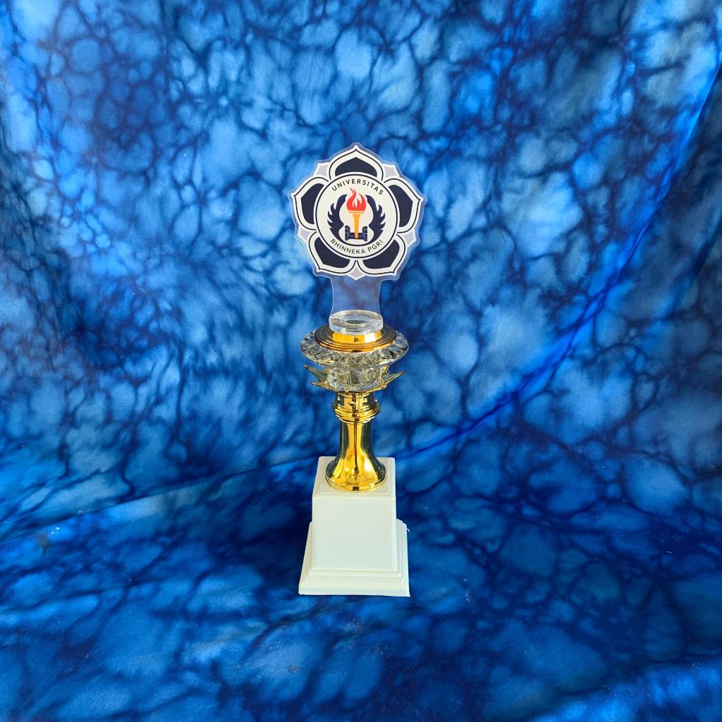 PIALA SATUAN KACA ASBAK KOMBINASI FIGUR AKRILIK CUSTOM