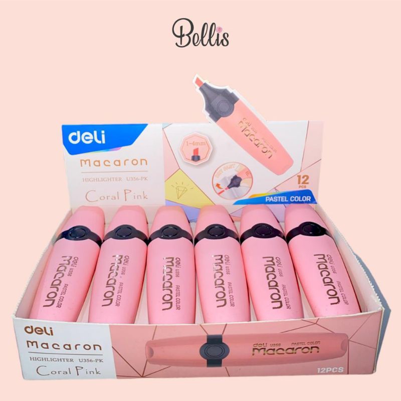 

Deli Macaron Highlighter Kekinian warna pink,kuning,orange dan hijau,tidak beracun aman digunakan