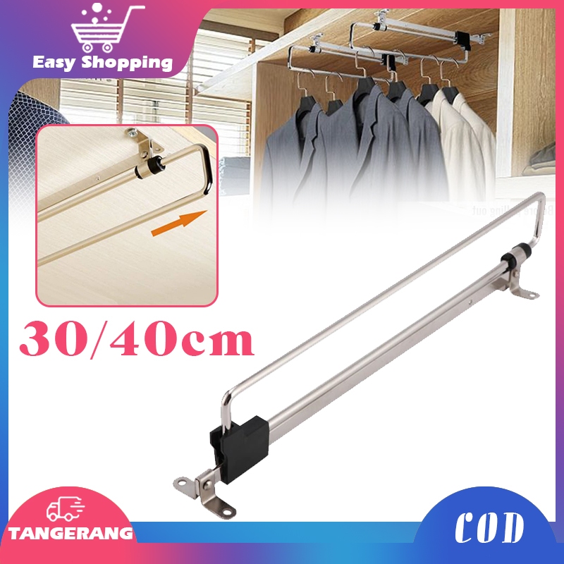 Gantungan Baju Tarik Rel Gantungan Teleskopik Gantungan Baju Rel Serbaguna Gantungan Baju Lemari Tar