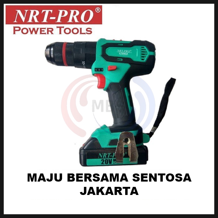 NRT-PRO DC343 Bor Cordless Drill Baterai Tangan Beton Impact Tembok 20 V 20V Paket Set Mesin DC 343