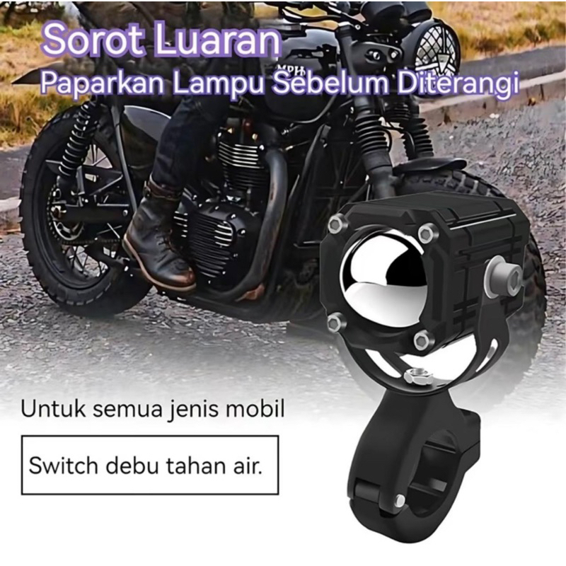 Lampu tembak mini laser kotak LED 2 warna D2 mini foglamp lasergun D2 laser kotak Led mini  2 warna 